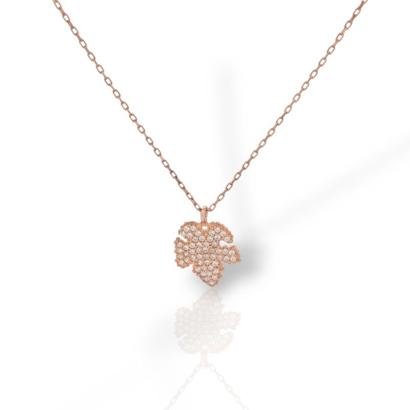 Φωτογραφία από Rose gold plated silver 925° leaf necklace codeAM1949