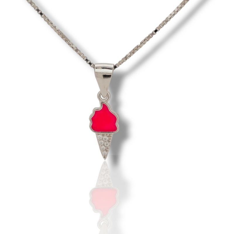 Φωτογραφία από Silver necklace with a little ice cream (code: FC001406)
