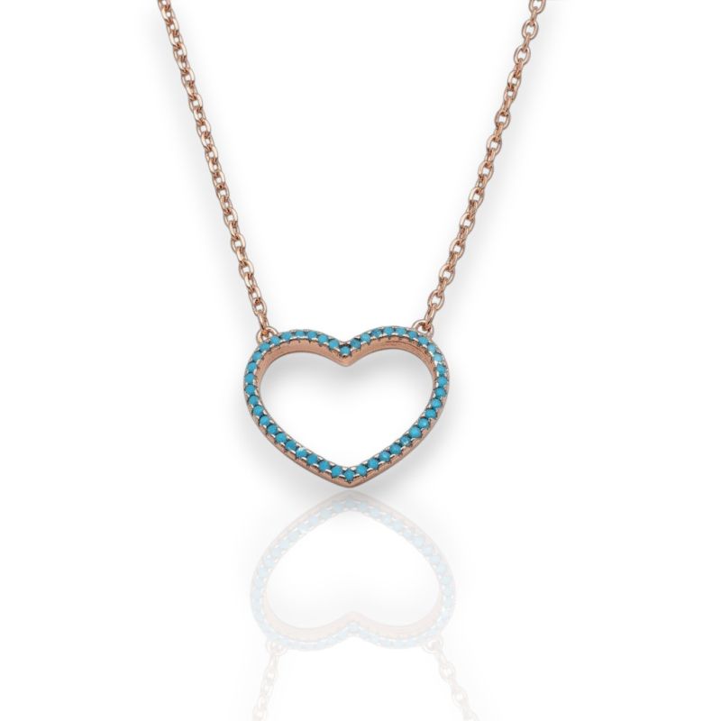 Φωτογραφία από Rose gold plated silver 925° heart necklace  (code FC003653)