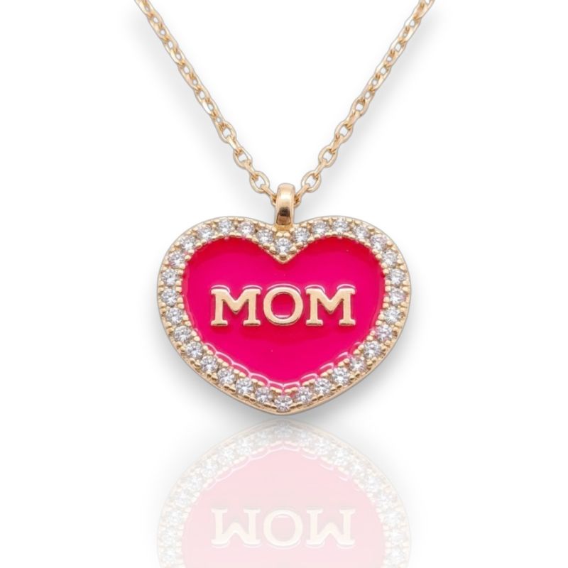 Φωτογραφία από Rose gold plated silver 925° heart MOM necklace  (code FC005357)