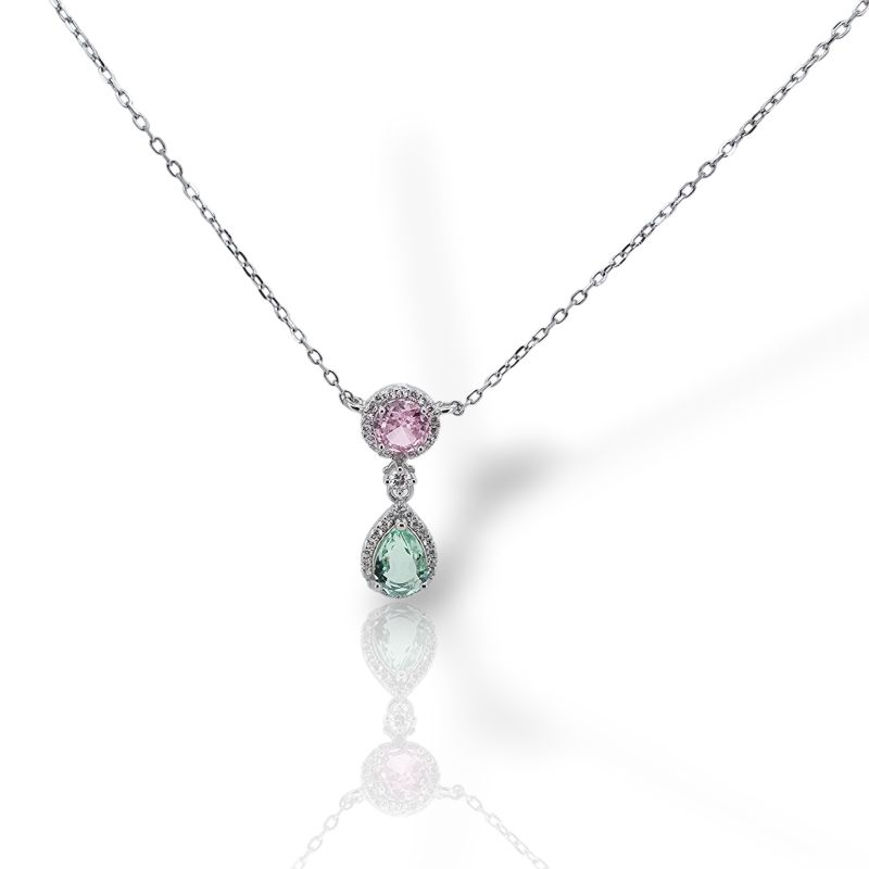 Φωτογραφία από Κολιέ απο επιπλατινωμένο ασήμι με συνθετικές πέτρες (code FC013534)