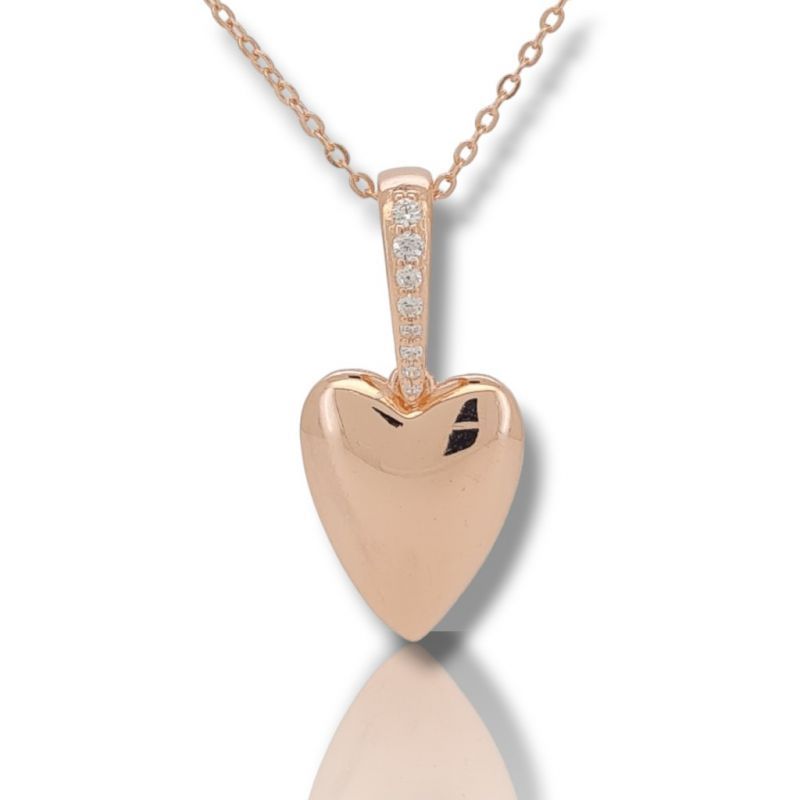 Φωτογραφία από Rose Gold plated silver 925º heart necklace (code FC009778)