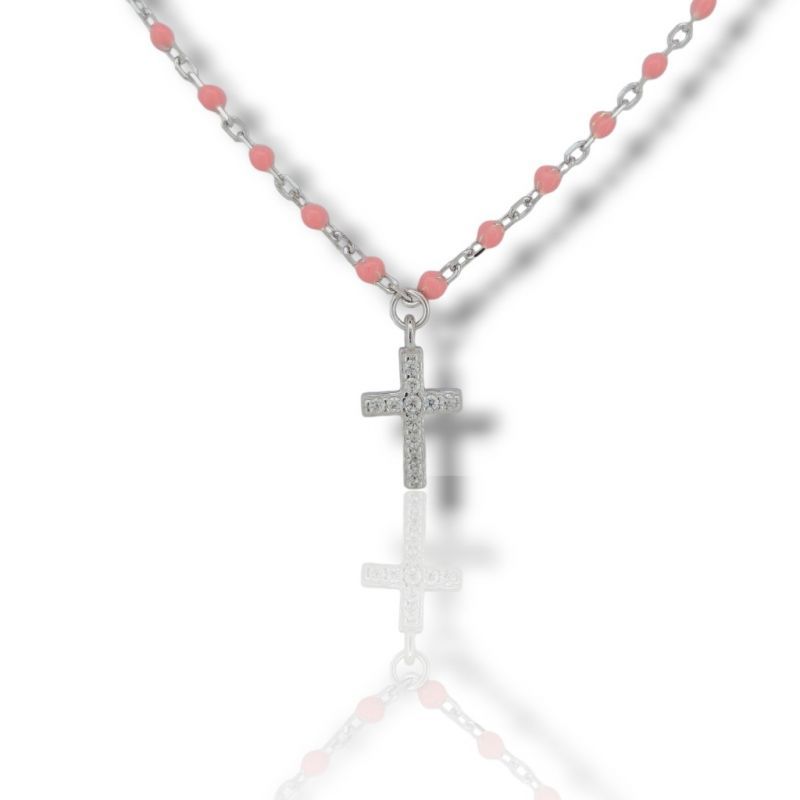 Φωτογραφία από Platinum plated silver 925° with synthetic pink stones (code FC009913)
