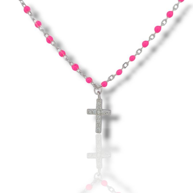 Φωτογραφία από Platinum plated silver 925° with synthetic fuchsia stones (code FC10003)
