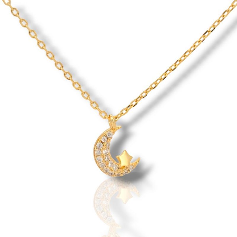 Φωτογραφία από Gold plated silver necklace with zirconia (code FC010670)
