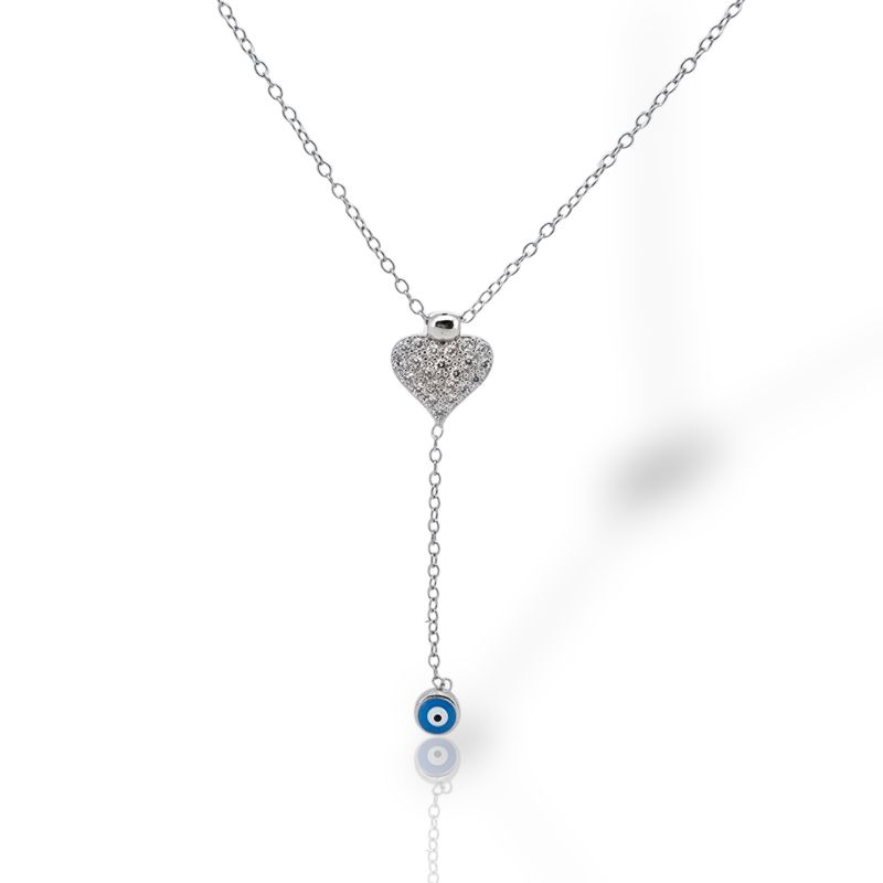 Φωτογραφία από Girocollo Cuore in argento 925° rodiato e zirconi cubici (code FC012699)