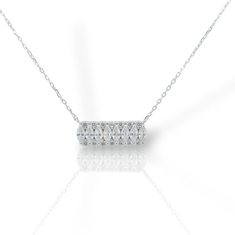 Φωτογραφία από Κολιέ απο επιπλατινωμένο ασήμι 925° με ζιργκόν (code FC009588)