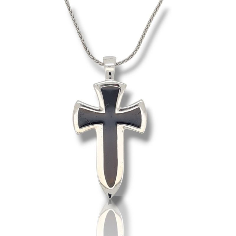 Φωτογραφία από Croce in argento 925° rodiato  (code M2572)