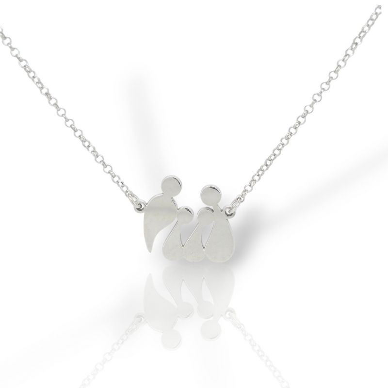 Φωτογραφία από Girocollo famiglia in argento 925° rodiato (code M2929)