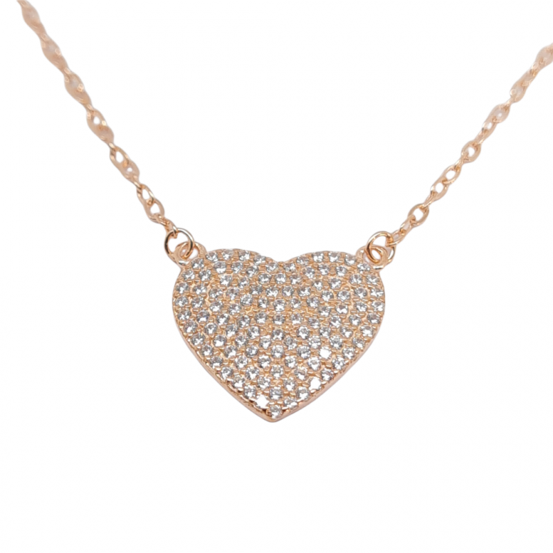 Φωτογραφία από Rose gold plated silver 925° heart necklace (code FC004153)