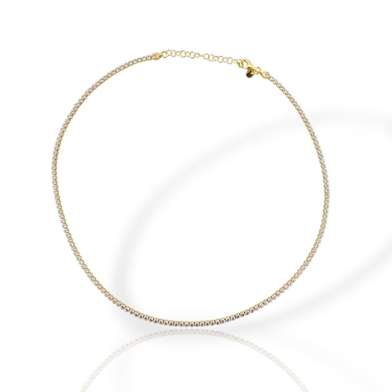 Φωτογραφία από Κολιέ ριβιέρα απο επιχρυσωμένο ασήμι 925° (code SHK905137G)