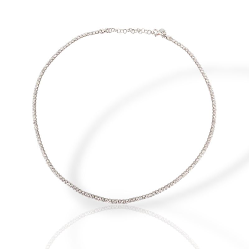 Φωτογραφία από Κολιέ ριβιέρα απο επιπλατινωμένο ασήμι 925° (code SHK905142B)