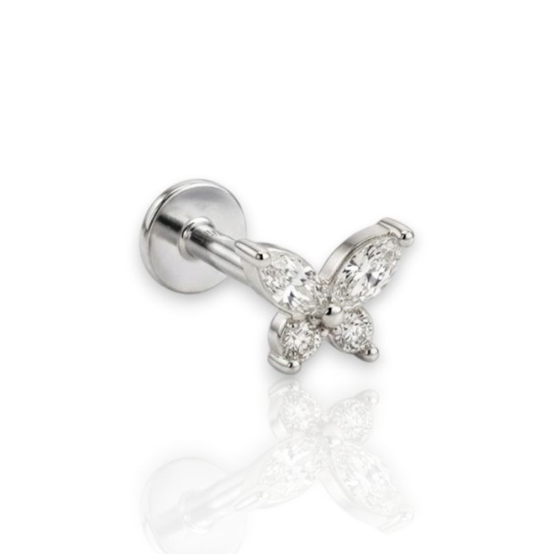 Φωτογραφία από Ασημένιο Piercing Αυτιού με Ζιργκόν πεταλούδα (code FC012513)