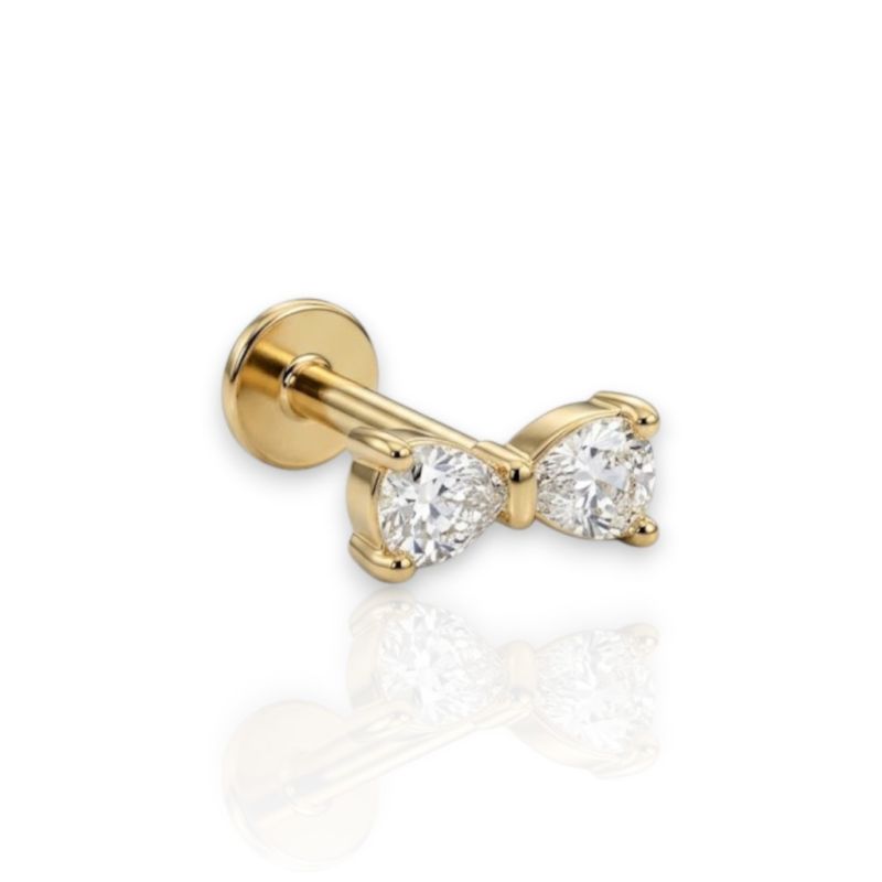 Φωτογραφία από Ασημένιο Επιχρυσωμένο Piercing Αυτιού με Ζιργκόν (code FC012530)