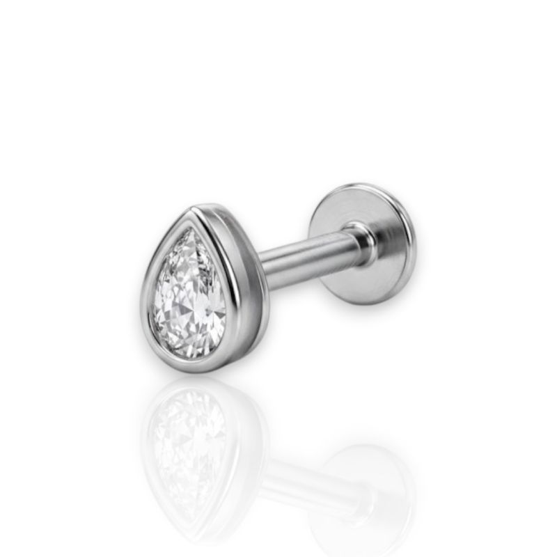 Φωτογραφία από Ασημένιο Piercing Αυτιού με Ζιργκόν (code FC015228)