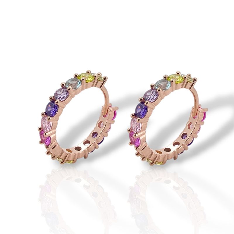 Φωτογραφία από Σκουλαρίκια κρικάκι απο επιχρυσωμένο ροζ ασήμι 925° (code FC002830)