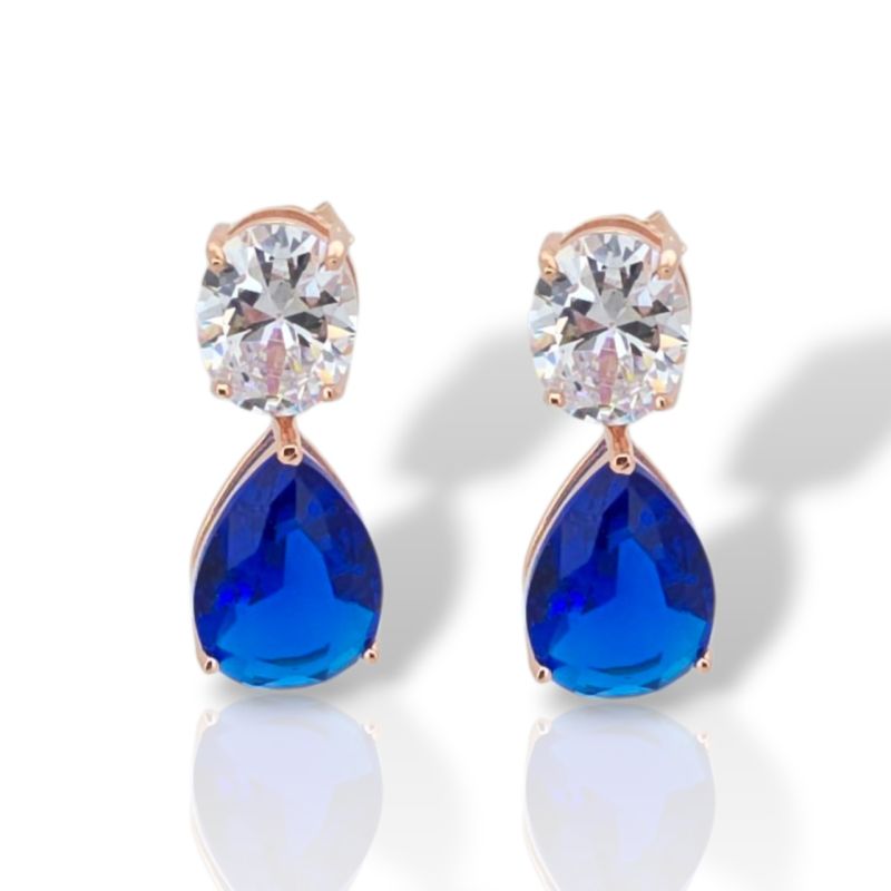 Φωτογραφία από Ασημένια σκουλαρίκια  925° επιχρυσωμένα ροζ (code FCM002832)