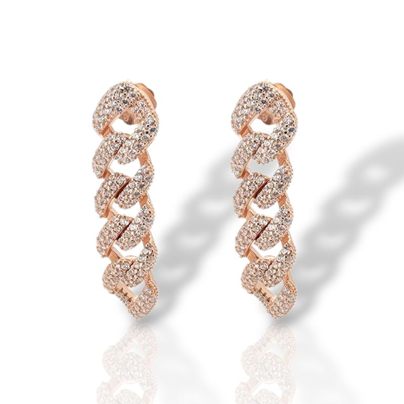 Φωτογραφία από Σκουλαρίκια απο επιχρυσωμένο ( ροζ) ασήμι 925° (code FCM002834)