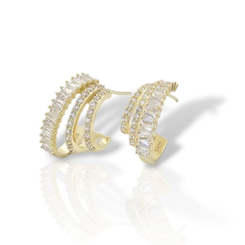 Φωτογραφία από Σκουλαρίκια κρικάκι απο επιχρυσωμένο ασήμι 925° (code FCM002843)