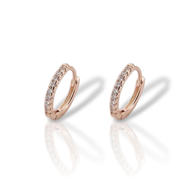 Φωτογραφία από Σκουλαρίκια απο επιχρυσωμένο ροζ  ασήμι 925° (code FC007436)