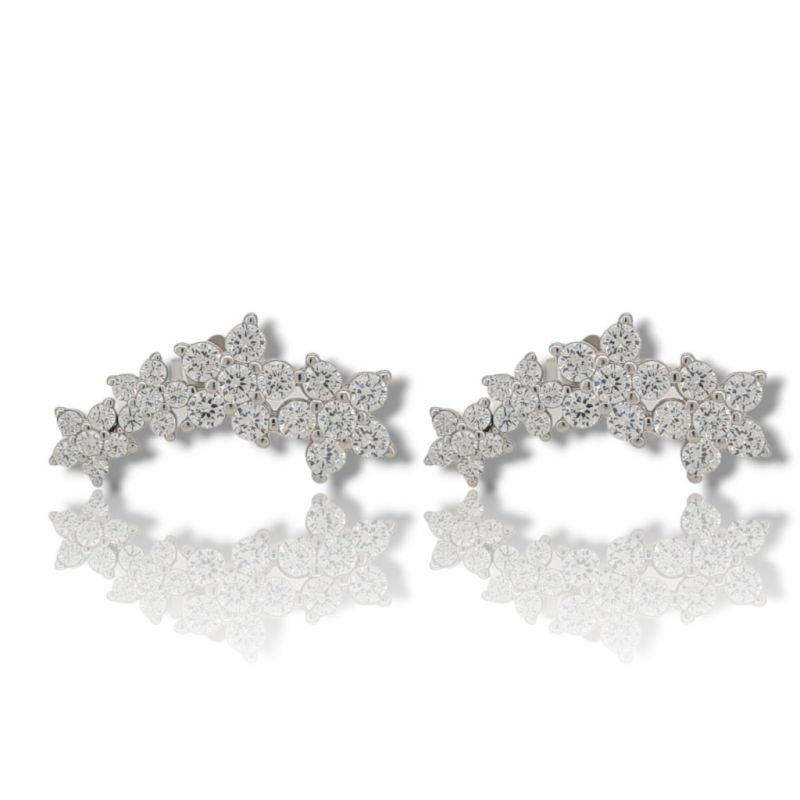 Φωτογραφία από Platinum plated silver 925º flower earrings (code FC007498)