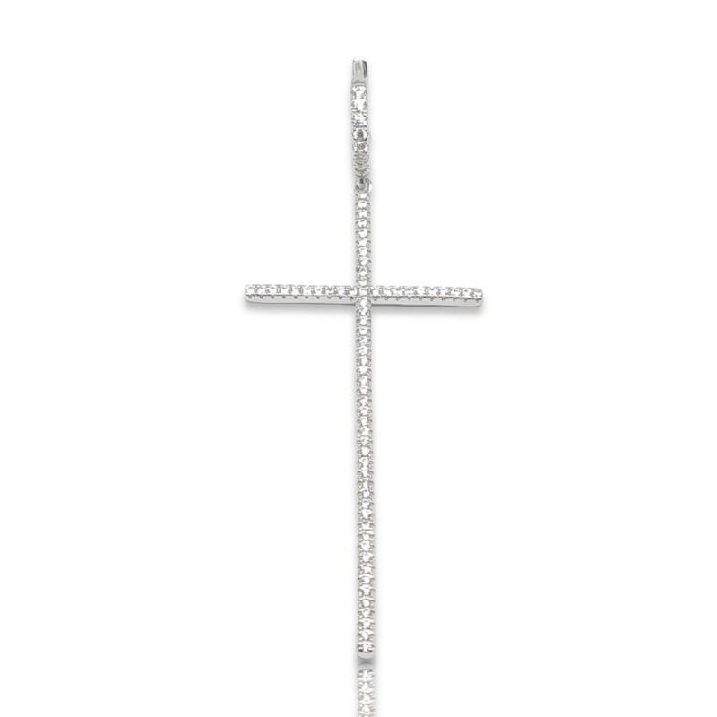 Φωτογραφία από Orecchini con Croce in argento 925° rodiato  (code FC008302)