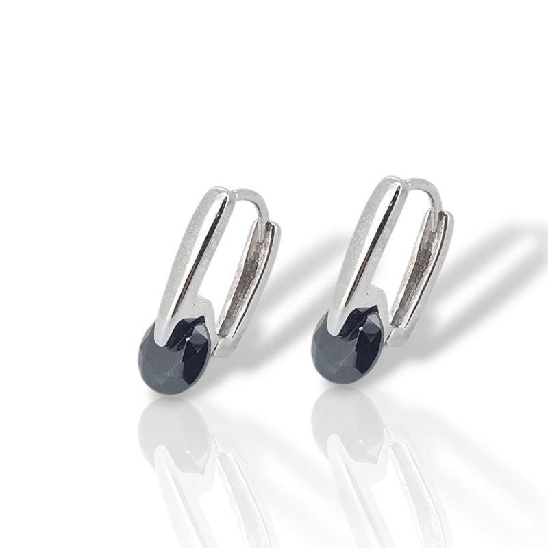 Φωτογραφία από Σκουλαρίκια μονόπετρα απο ασήμι 925° (code FC011646)