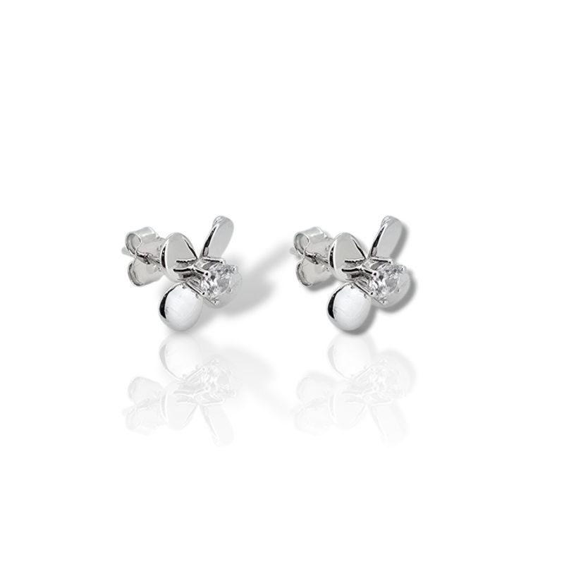 Φωτογραφία από Σκουλαρίκια με λουλούδια απο επιπλατινωμένο ασήμι 925° (code FC013075)