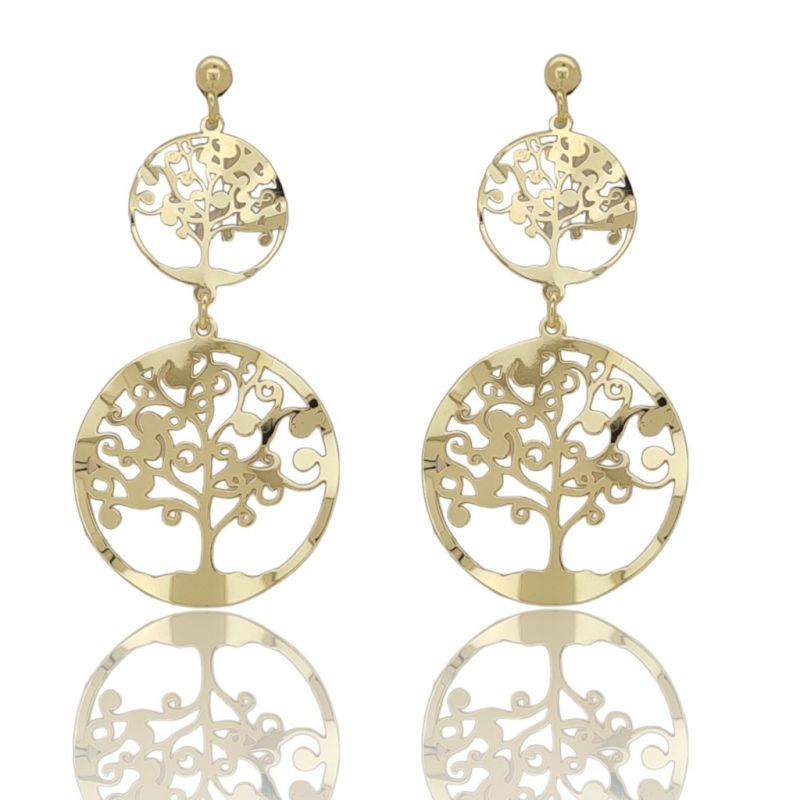 Φωτογραφία από  Gold plated silver 925° earrings with the tree of life (code SHK1336G)
