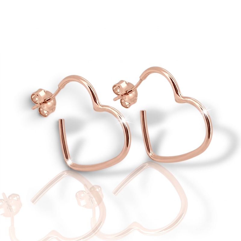 Φωτογραφία από Orecchini a Cerchio Cuore in Argento 925 Placcato Oro Rosa (SVX1801131)