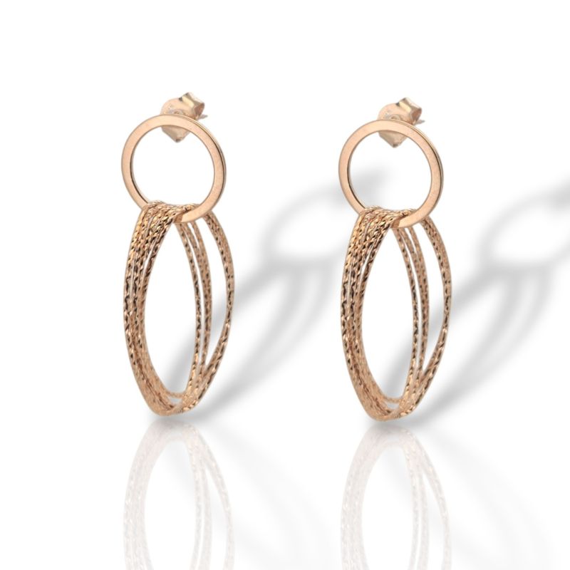 Φωτογραφία από Σκουλαρίκια κρεμαστά απο ροζ επιχρυσωμένο ασήμι 925° (code SVX1802212)