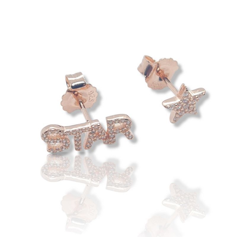 Φωτογραφία από Rose gold plated silver 925º STAR earrings (code FC005756)