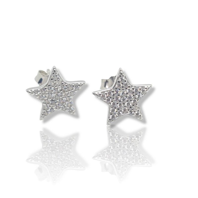 Φωτογραφία από Platinum plated silver 925º earrings with stars  (code FC000718)
