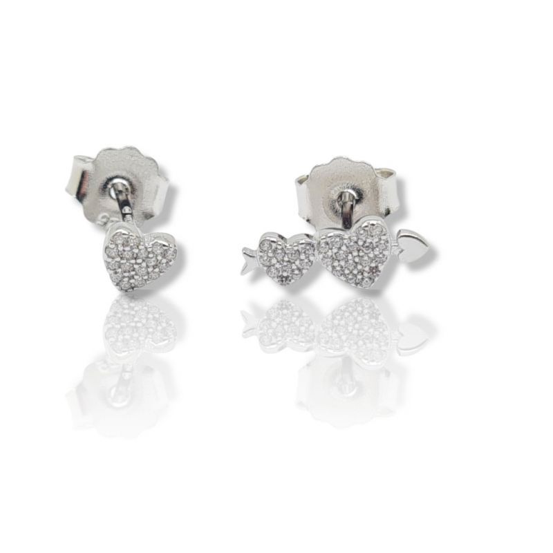 Φωτογραφία από Platinum plated silver 925º earrings with hearts  (code FC006485)