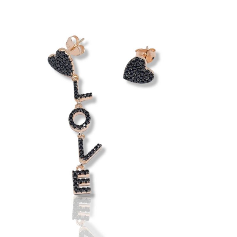 Φωτογραφία από Rose gold plated silver 925º LOVE earrings (code FC001877)