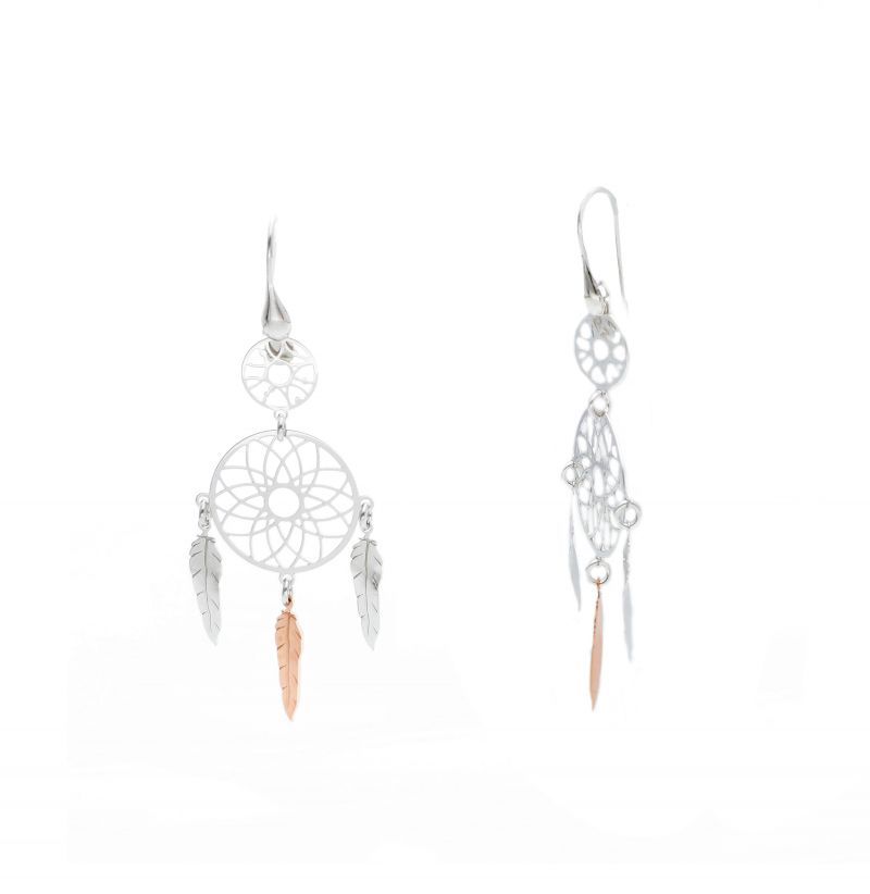 Φωτογραφία από  Platinum plated silver 925° dream catcher earrings (code S221533)