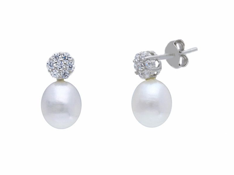 Φωτογραφία από Οrecchini  in argento 925° rodiato con Perla (code S231001)
