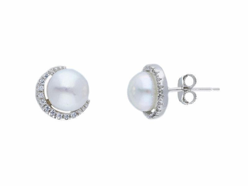 Φωτογραφία από Οrecchini  in argento 925° rodiato con Perla (code S231023)