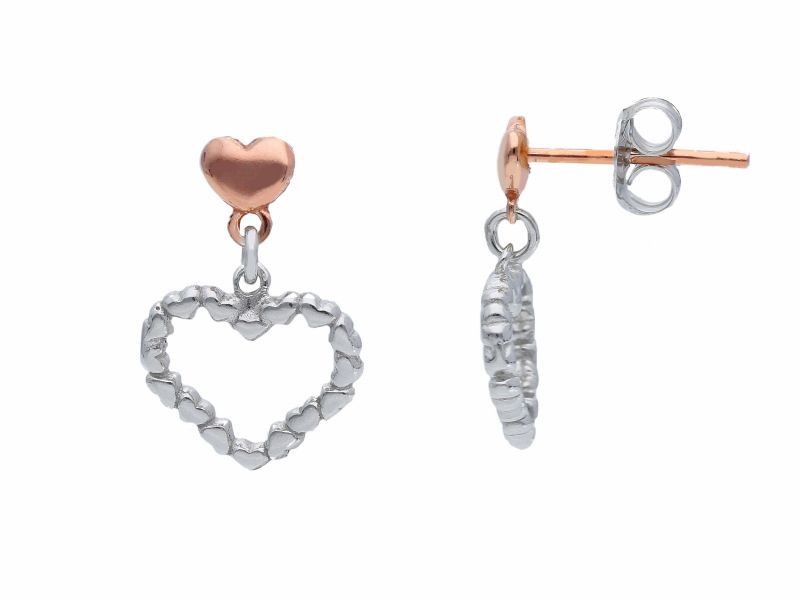 Φωτογραφία από  Platinum plated silver 925° heart earrings (code S233656)