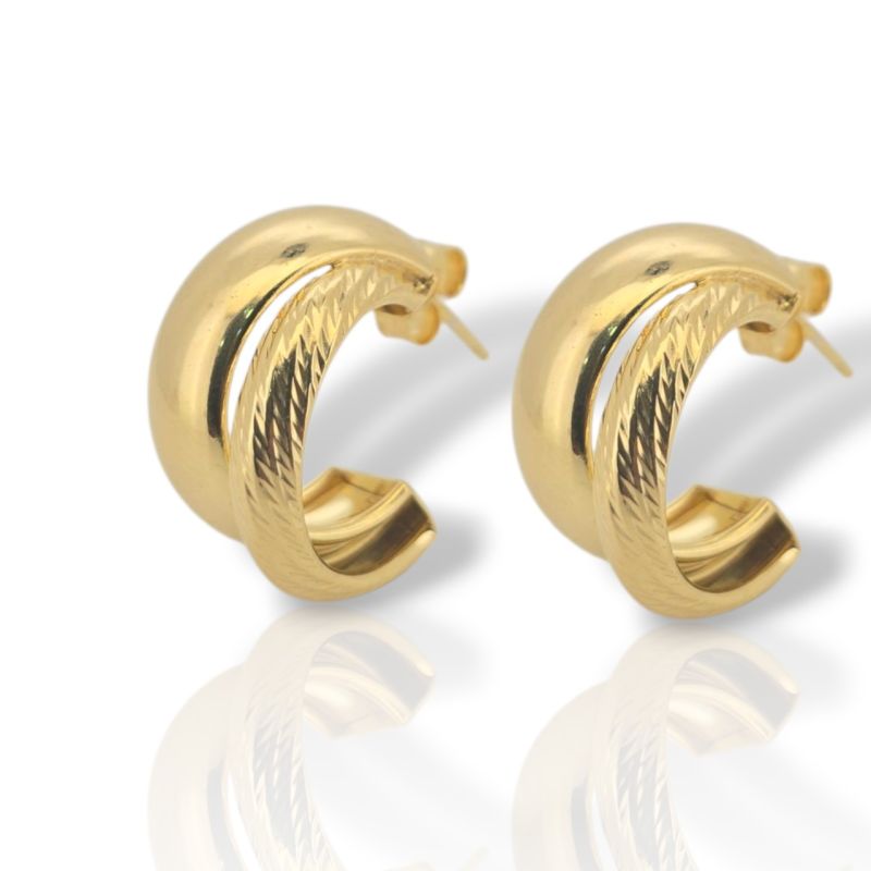 Φωτογραφία από Σκουλαρίκια μισό κρικάκι απο επιχρυσωμένο ασήμι 925° (code SVX2500865D)