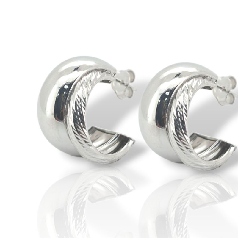 Φωτογραφία από Σκουλαρίκια μισό κρικάκι απο επιπλατινωμένο ασήμι 925° (code SVX2500865)