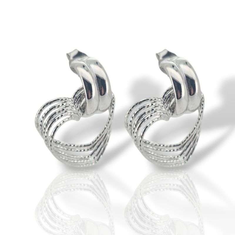 Φωτογραφία από Σκουλαρίκια καρδιές απο επιπλατινωμένο ασήμι 925° (code SVX2500867)