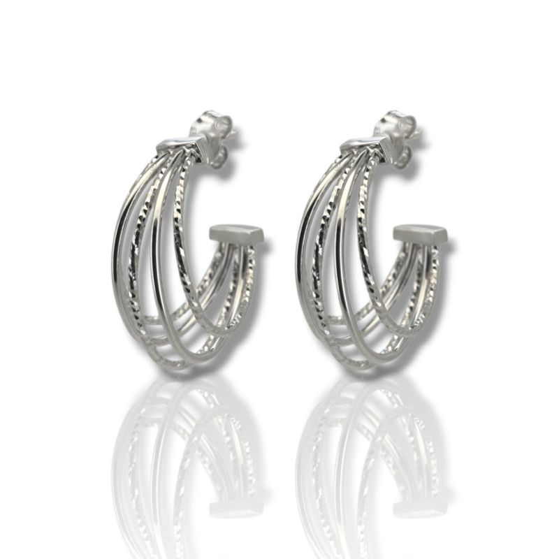 Φωτογραφία από Σκουλαρίκια μισό κρικάκι απο επιπλατινωμένο ασήμι 925° (code SVX2501025)