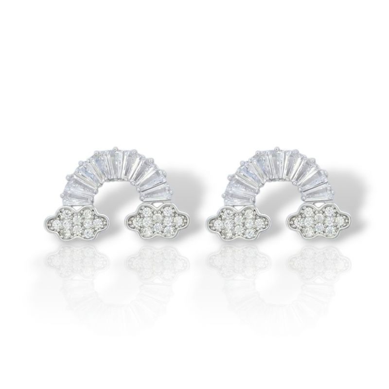 Φωτογραφία από Platinum plated silver 925º earrings with rainbow  (code FCM2784)