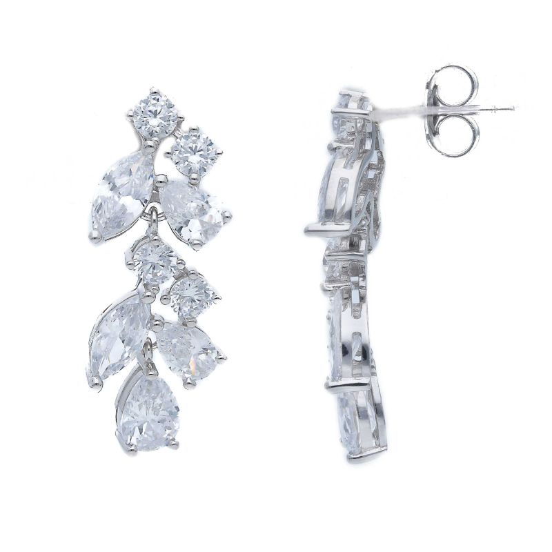 Φωτογραφία από Eleganti Orecchini Pendenti in Argento 925 con Composizione Multiforme di Zirconi (code S282632)