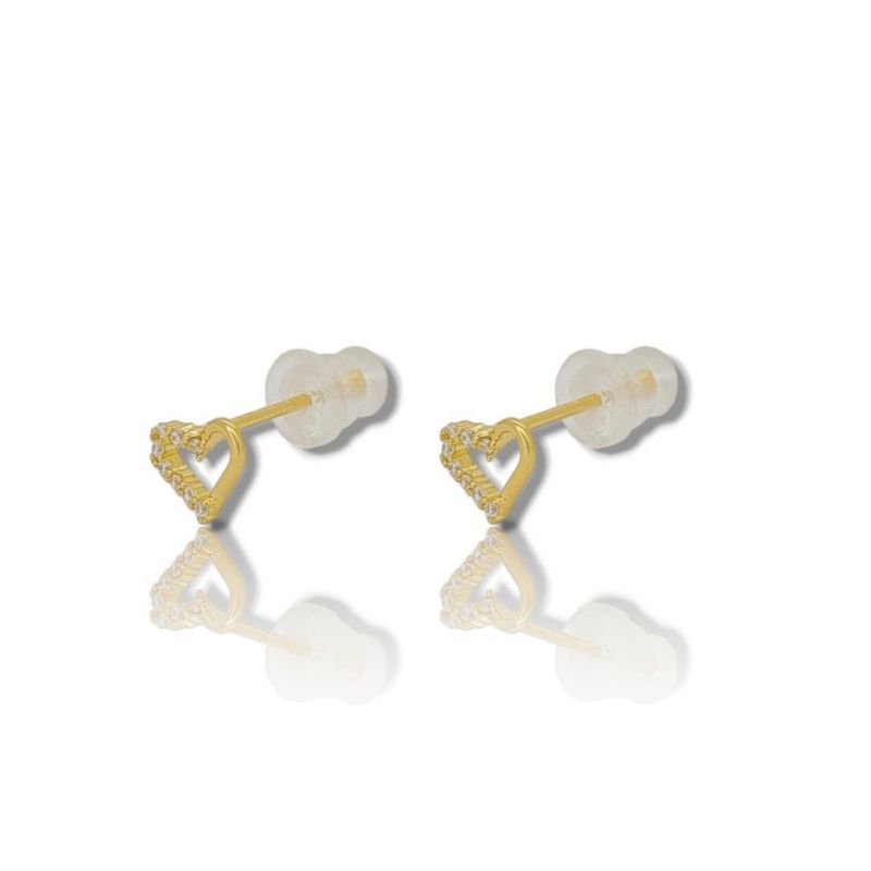 Φωτογραφία από Gold plated 925º heart earrings with zircon FC000689