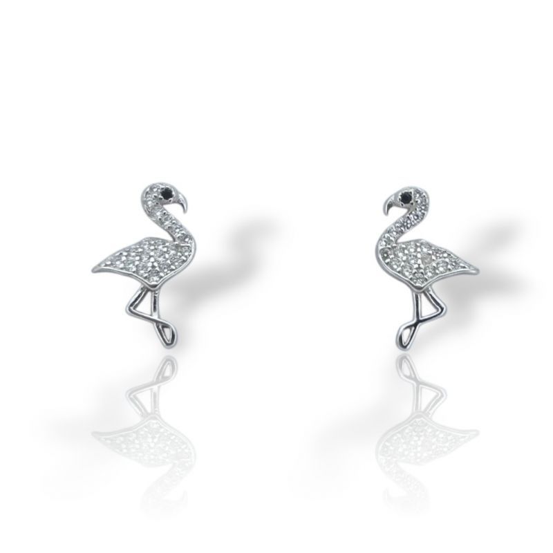 Φωτογραφία από Platinum plated silver 925º flamingo earrings (code FC002176)