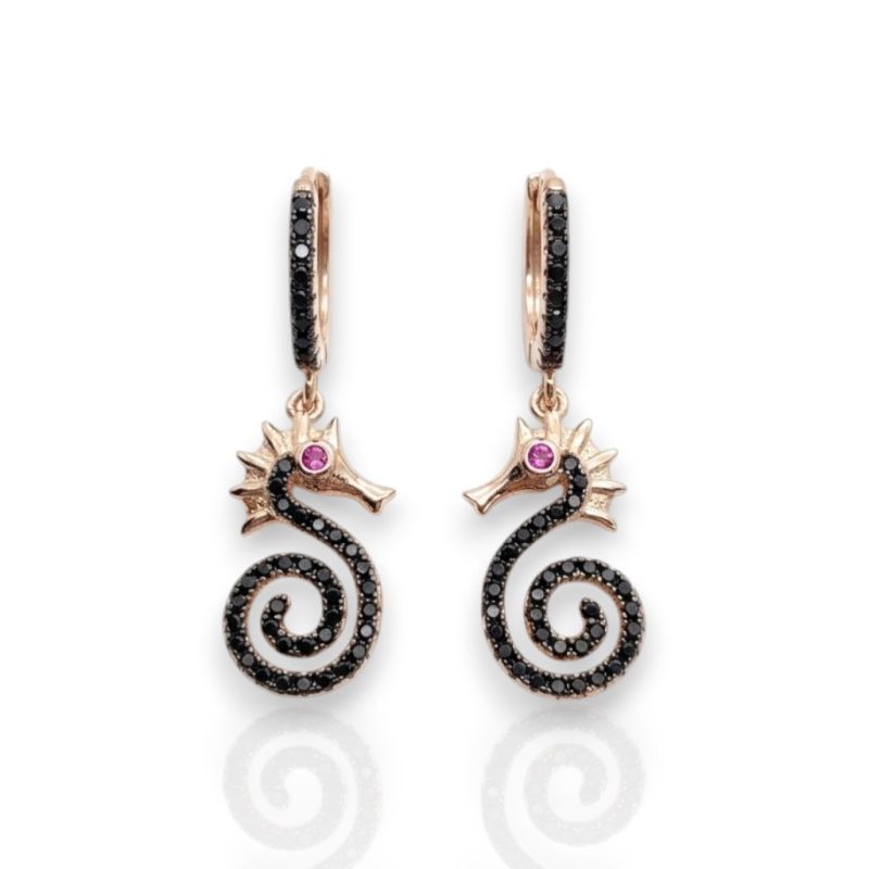 Φωτογραφία από Rose gold plated silver 925º hippocampus earrings(code FC002882)