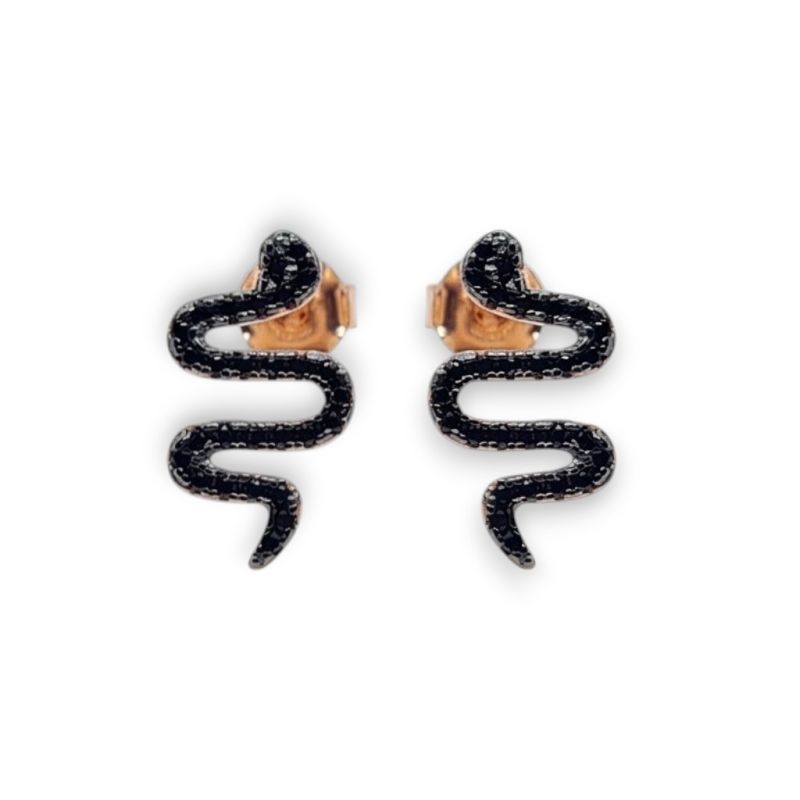 Φωτογραφία από Rose gold plated silver 925º snake earrings (code FC002895)