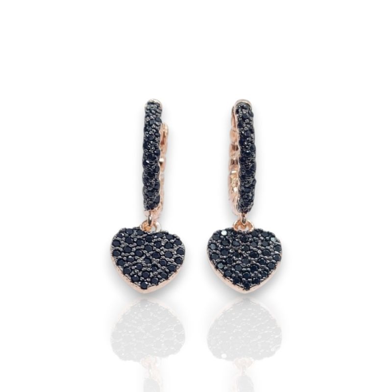 Rose gold plated silver 925º hoop earrings with heart (code FC004647) Φωτογραφία από Rose gold plated silver 925º hoop earrings with heart (code FC004647)